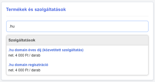 Ismétlődő számla tétel hozzáadása 1. lépés.