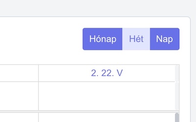 Naptár nézetek