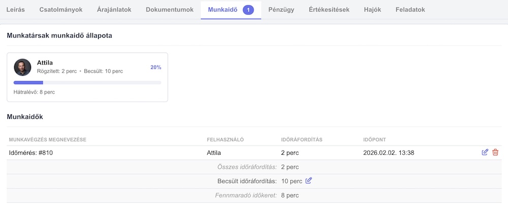 Adatlap munkaidő