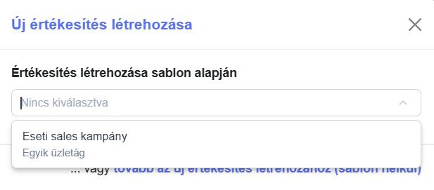Új adatlap létrehozása sablonból