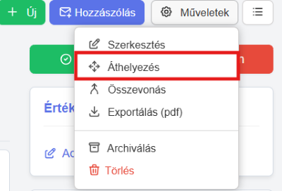 Adatlap áthelyezés