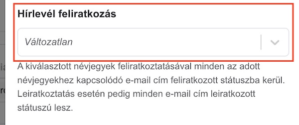 Partner e-mail címek tömeges feliratkoztatása.