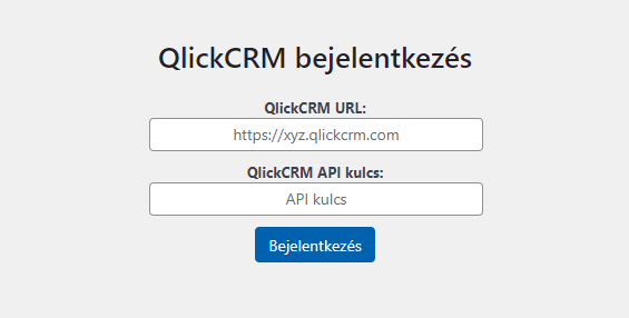Gravity Forms QlickCRM bővítmény beállítás 1.