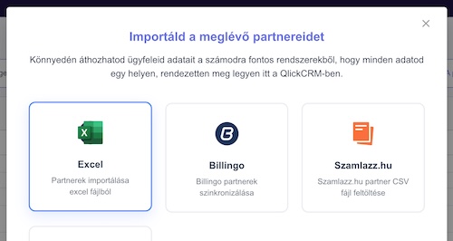 Excel partner import modal.