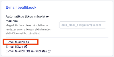 E-mail feladók kezelése CRM rendszer