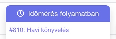 Folyamatban lévő időmérések tab